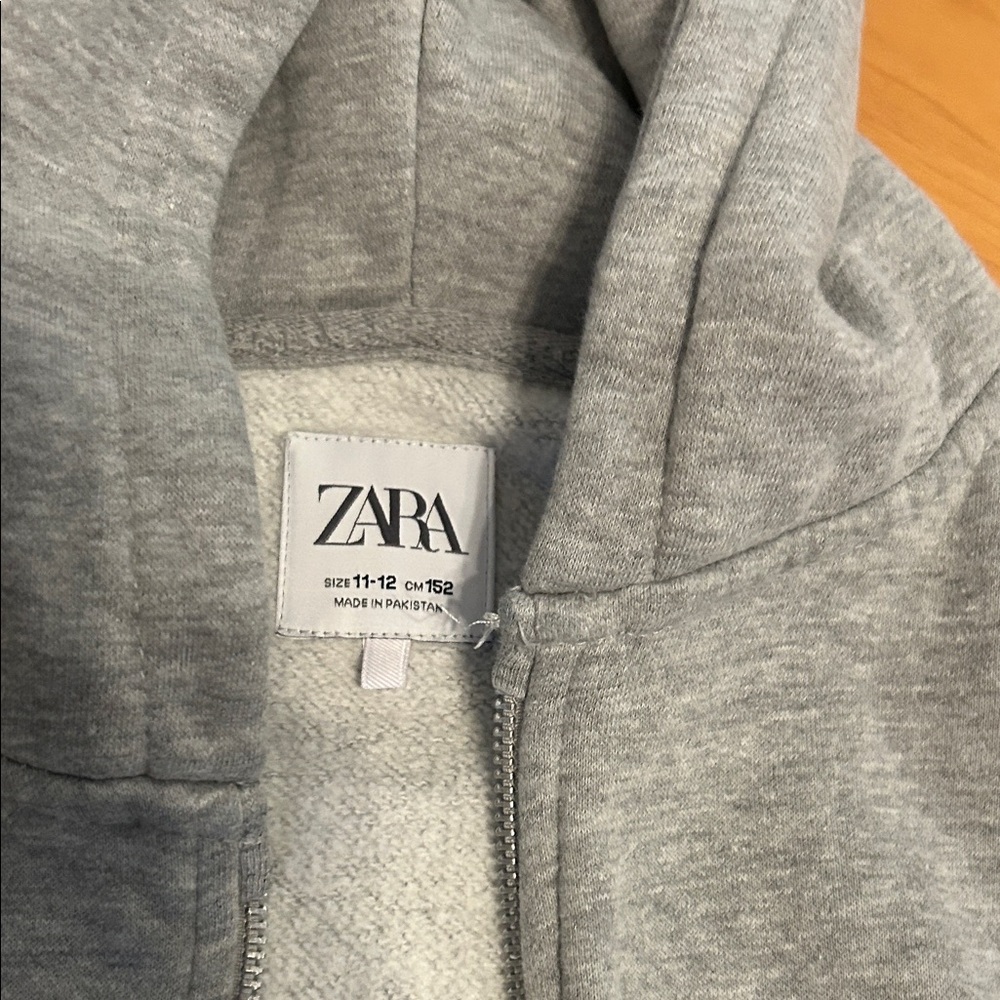 Zara Kids Gray Hoodie Jacket - Picture 2 of 5